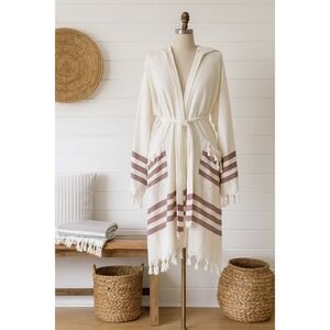 VAROL Women's Organic Bamboo Robe Beach Cover Up XL Resort Vacation Boho Chic